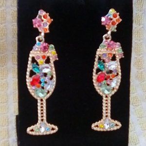 Sparkly and Colorful Chamapagne Earrings